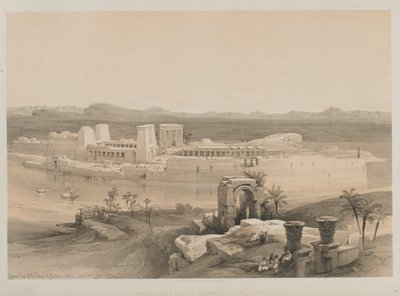 Egypti ja Nubia, osa I: Yleinen näkymä Philaen saarelle, Nubia, 1846. tekijältä Louis Haghe