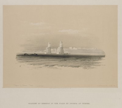 Egypti ja Nubia, osa I: Memnonin patsaat, Thebes, 1846. tekijältä Louis Haghe