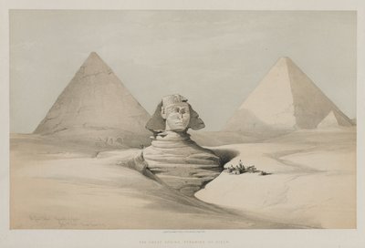Egypti ja Nubia, osa I: Suuri sfinksi, Gezeehin pyramidit, 1846. tekijältä Louis Haghe