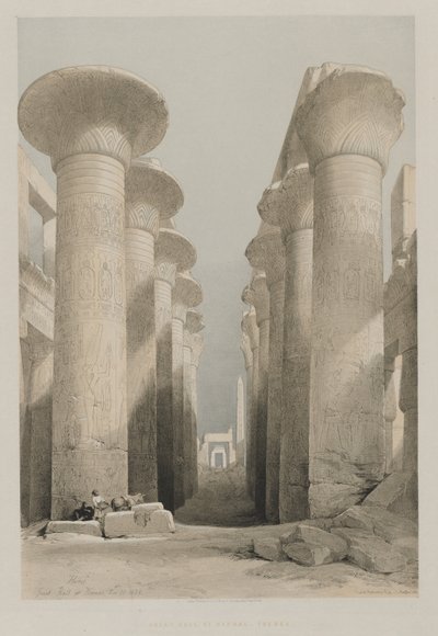Egypti ja Nubia, osa I: Thebes, Great Hall at Karnac, 1848. tekijältä Louis Haghe