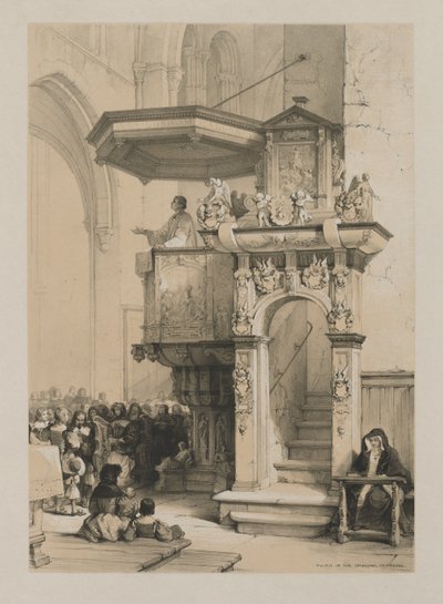 Luonnokset Belgiassa ja Saksassa, osa I: Saarnatuoli Trevesin katedraalissa, 1840. tekijältä Louis Haghe