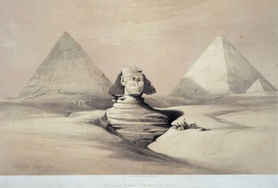 Gizehin suuri sfinksi. 1800-luku (litografia) tekijältä Louis Haghe