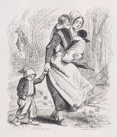 Jeanne, punapää elokuvasta The Complete Works of Béranger, 1836. tekijältä Louis Henri Brévière