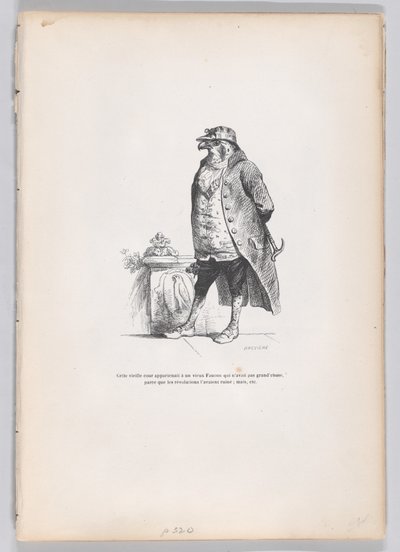 Tässä vanhassa hovissa on ilmeisesti vanha haukka... Scenes from the Private and Pubista..., noin. 1837-47. tekijältä Louis Henri Brévière
