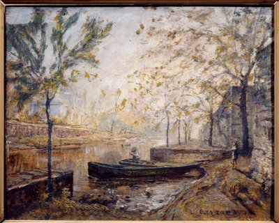 Joen ranta. Louis Carrandin maalaus (1821-1899) tekijältä Louis Hilaire Carrand