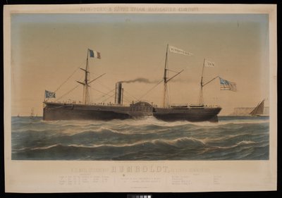 New York  Havre Steam Navigation Company U.S. Mail Steamship Humboldt, D Lines, komentaja. tekijältä Louis Honore Gamain
