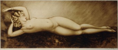 Repose, n. 1934 (etsaus ja kuivakärki, painettu väreinä) tekijältä Louis Icart