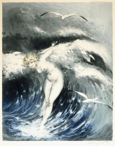 Venus in the Waves, n. 1931 (värietsaus ja kuivapiste) tekijältä Louis Icart