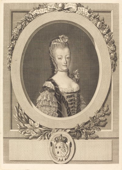 Marie-Antoinette Ranskasta tekijältä Louis Jacques Cathelin after Jean Martial Fredou
