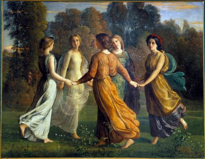 Sielun runo; Auringonsäteet. Anne Francois Louis Janmotin (1814-1892) maalaus tekijältä Louis Janmot