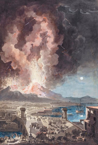 Vesuvius-vuoren purkaus, Italia, 1779. tekijältä Louis Jean (after) Desprez