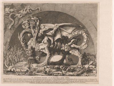 Chimera Chimaera The Chimera of Monsieur Deprez (alkuperäinen nimi) Afrikkalainen kolmipäinen hirviö tai kolmipäinen hirviö (otsikko esineessä) tekijältä Louis Jean Desprez