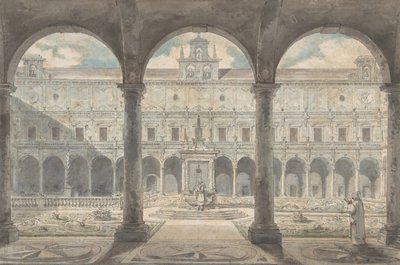 Certosa di San Martinon luostari, Napoli, noin 1777-1779. tekijältä Louis Jean Desprez