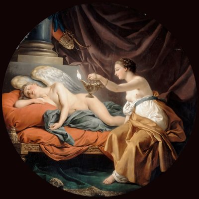 Psyke Yllättävä Nukkuva Amor tekijältä Louis Jean François Lagrenée