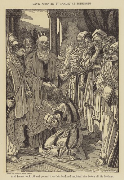 Samuel voiteli Daavidin Betlehemissä tekijältä Louis John Rhead
