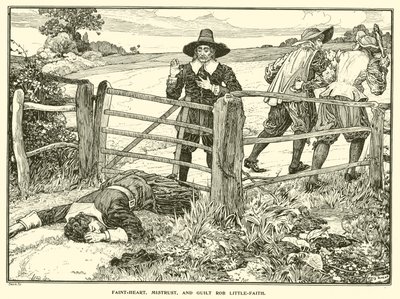 Heikkosydän, epäluottamus ja syyllisyys Rob Little-Faith (kaiverrus) tekijältä Louis John Rhead