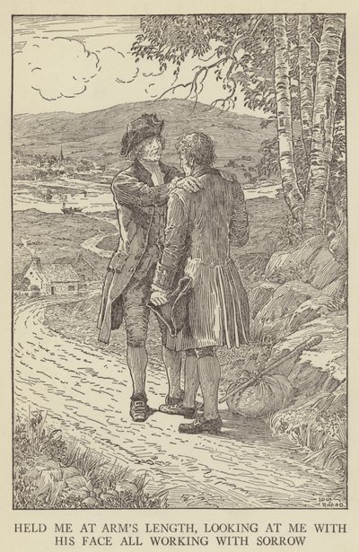 Robert Louis Stevensonin kuvitus Kidnapped tekijältä Louis John Rhead