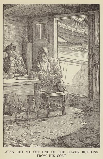 Robert Louis Stevensonin kuvitus Kidnapped tekijältä Louis John Rhead