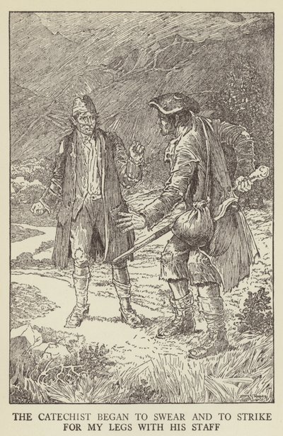 Robert Louis Stevensonin kuvitus Kidnapped tekijältä Louis John Rhead