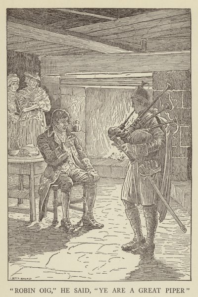 Robert Louis Stevensonin kuvitus Kidnapped tekijältä Louis John Rhead