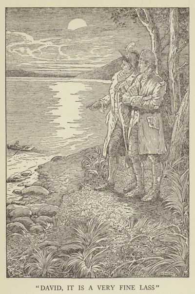 Robert Louis Stevensonin kuvitus Kidnapped tekijältä Louis John Rhead