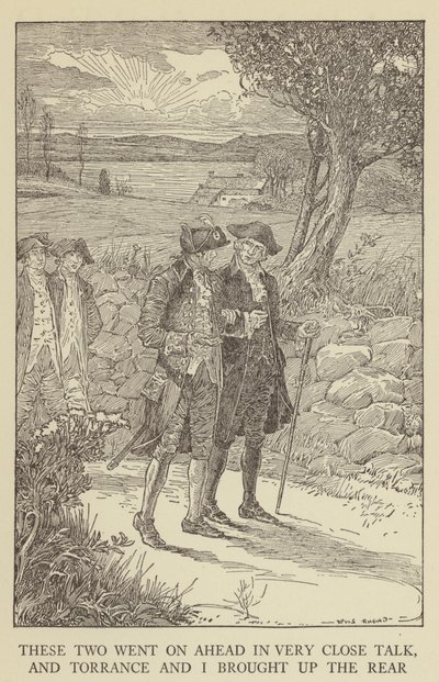 Robert Louis Stevensonin kuvitus Kidnapped tekijältä Louis John Rhead