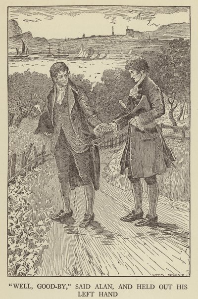 Robert Louis Stevensonin kuvitus Kidnapped tekijältä Louis John Rhead