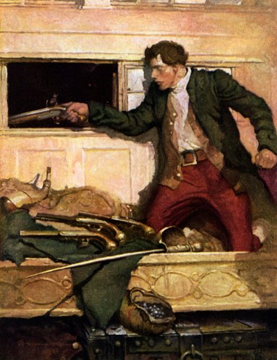 Robert Louis Stevensonin kuvitus Kidnapped tekijältä Louis John Rhead