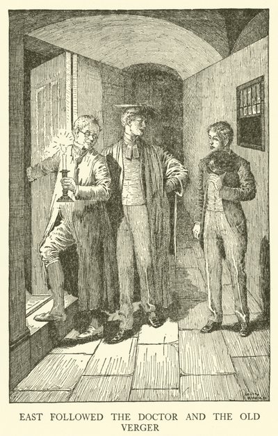 Kuvitus Tom Brownin koulupäiville (kaiverrus) tekijältä Louis John Rhead