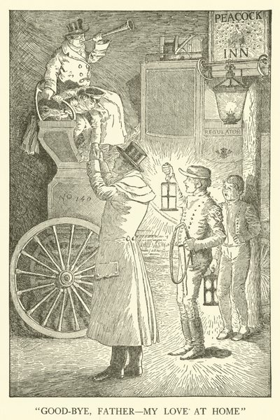 Kuvitus Tom Brownin koulupäiville (kaiverrus) tekijältä Louis John Rhead