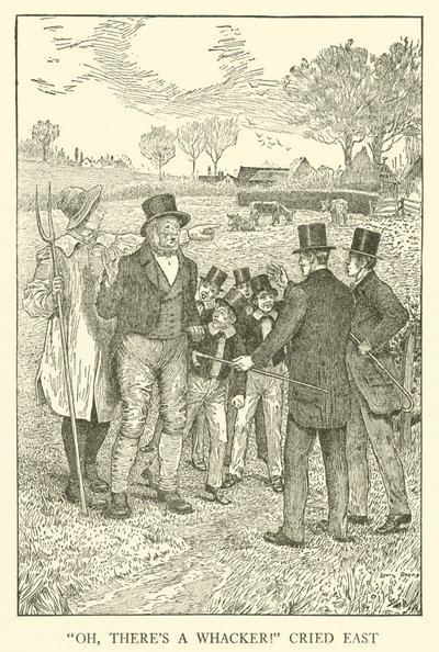 Kuvitus Tom Brownin koulupäiville (kaiverrus) tekijältä Louis John Rhead