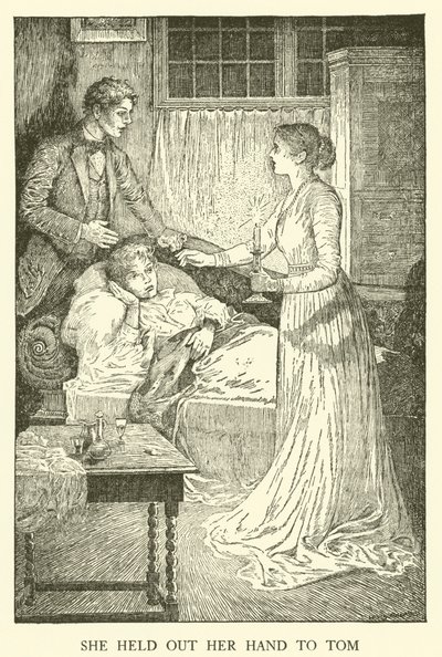 Kuvitus Tom Brownin koulupäiville (kaiverrus) tekijältä Louis John Rhead