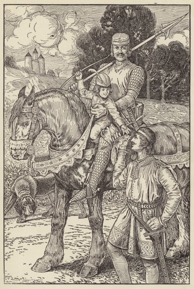 Robert ampui omalla pienellä jousella oravia kohti tekijältä Louis John Rhead