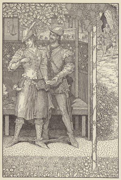 Robin Hood ja Marian bowissaan tekijältä Louis John Rhead
