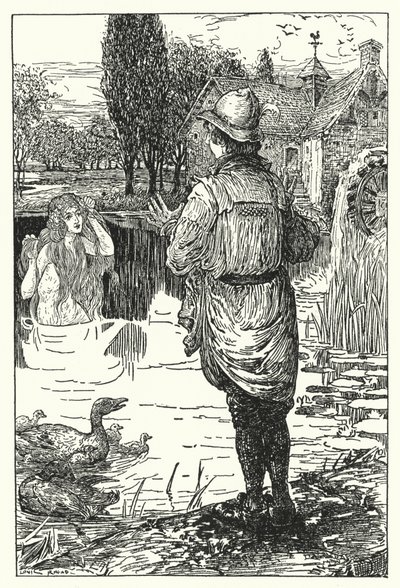 Vesikeiju (litho) tekijältä Louis John Rhead