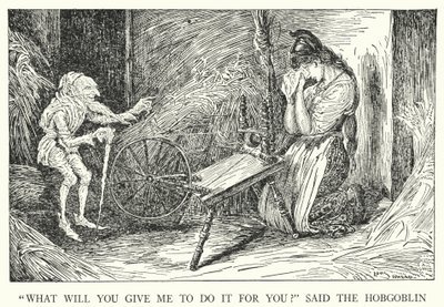 "Mitä annat minulle tehdäkseni sen puolestasi?" sanoi Hobgoblin (litho) tekijältä Louis John Rhead