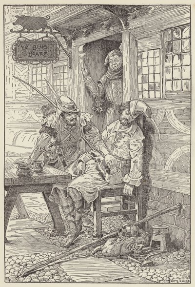 Hymy kasvoillaan hän kurkotti puolensa ja veti esille luvan tekijältä Louis John Rhead
