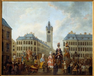 Douain suuren käsineen perhe. Louis Joseph Watteau dit Watteau de Lille (1731-1798) tekijältä Louis Joseph  Watteau