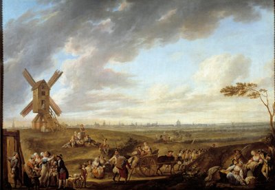 Näkymä Lillestä Marcqin jumalalta. Louis Joseph Watteau dit Watteau de Lille (1731-1798) tekijältä Louis Joseph  Watteau