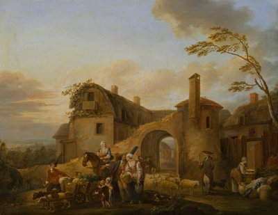 Neljä tuntia vuorokaudesta: Aamu tekijältä Louis Joseph (Watteau de Lille)(attr. to) Watteau