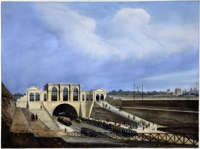 Rautatie Pariisista Saint Germainiin - Arnoutin "Pariisissa vuonna 1837". tekijältä Louis Jules Arnout