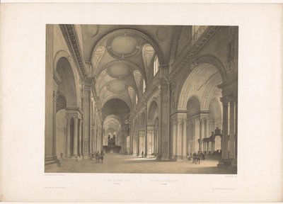 Pyhän Paavalin katedraalin sisustus Lontoossa St. Paulin sisäkuva Lontoossa / St. Paul vue intérieure à Londres (otsikko esineessä) Englanti, Irlanti ja Skotlanti (sarjan nimi) Englanti, Irlanti ja Skotlanti (sarjan nimi) tekijältä Louis Jules Arnout