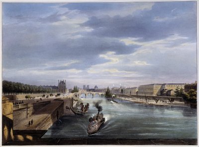 Le pont Royal - "Pariisissa vuonna 1837" lähellä Arnoutia tekijältä Louis Jules Arnout