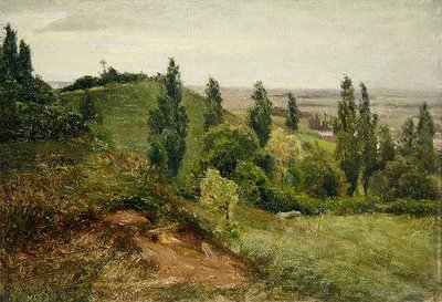 Doernbergin läntinen rinne, lähellä Kasselia (öljy kankaalle pahvin päällä) tekijältä Louis Kolitz