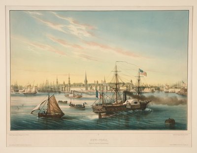 New York. Transatlanttisen höyrylaivan saapuminen. tekijältä Louis Le Breton