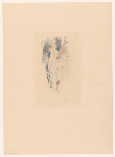 Cancan tanssija jalka koholla La-sarja (otsikko esineessä) tekijältä Louis Legrand (signed by artist)
