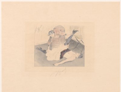 Kankaanitanssijan joustavuusharjoitus Brisement à terre tekijältä Louis Legrand (signed by artist)