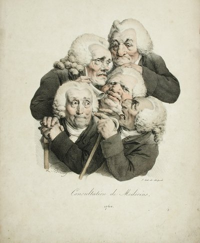 Lääkäreiden konsultaatio, 1823 tekijältä Louis Leopold Boilly