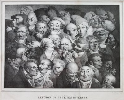 Kolmenkymmenenviiden pään ryhmä, 1825 tekijältä Louis Leopold Boilly