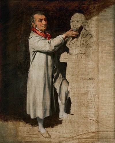 Jean-Antoine Houdon (öljy kankaalle) tekijältä Louis Leopold Boilly